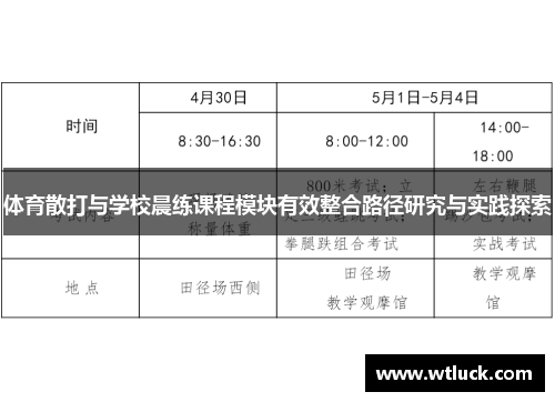 体育散打与学校晨练课程模块有效整合路径研究与实践探索